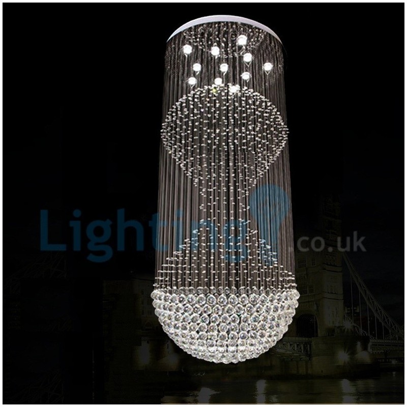 Modern Contemporary Chandelier Flush mount Pendant Fixture Crystal Rain Drop Light