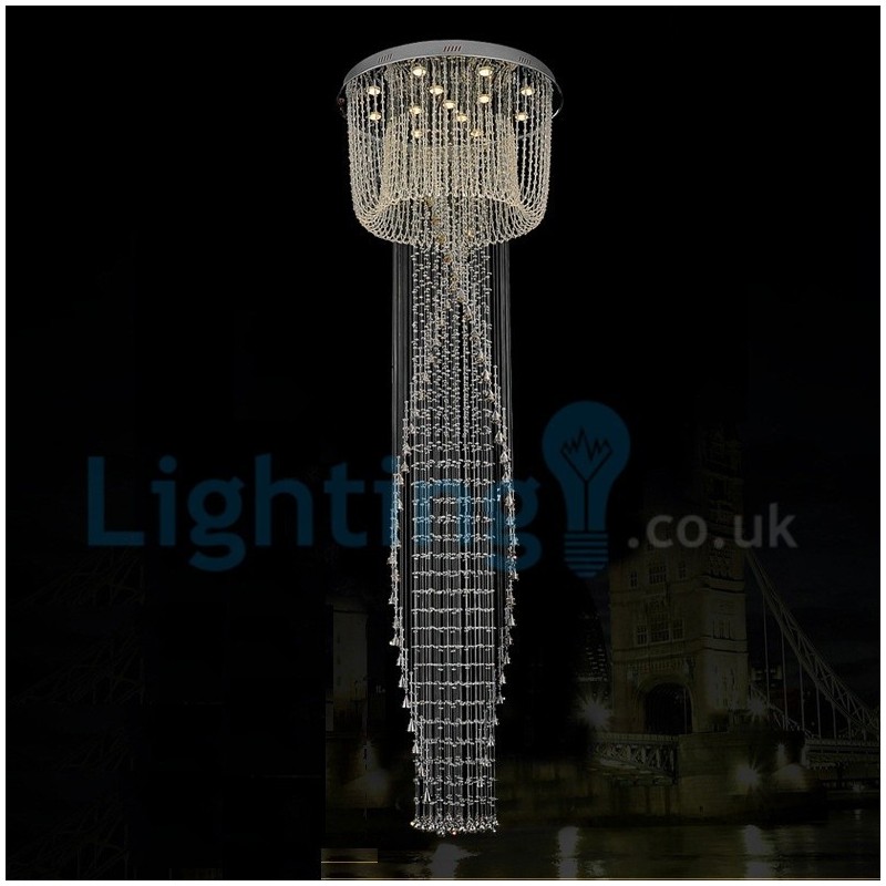 Modern Contemporary Chandelier Flush mount Pendant Fixture Crystal Rain Drop Light