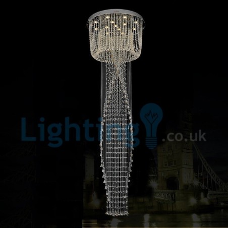 Modern Contemporary Chandelier Flush mount Pendant Fixture Crystal Rain Drop Light