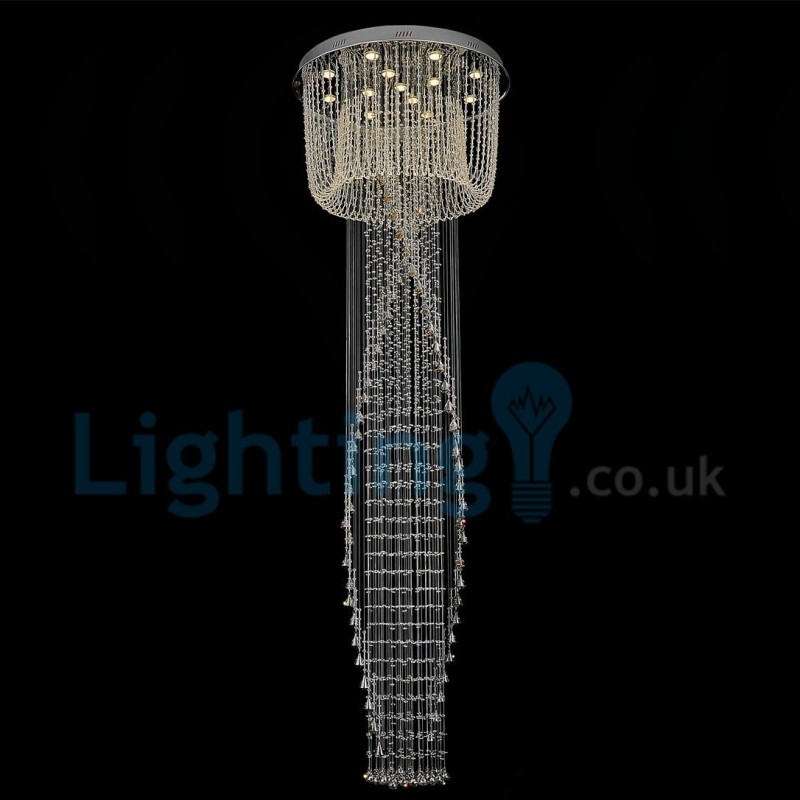 Modern Contemporary Chandelier Flush mount Pendant Fixture Crystal Rain Drop Light