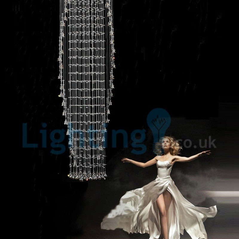 Modern Contemporary Chandelier Flush mount Pendant Fixture Crystal Rain Drop Light
