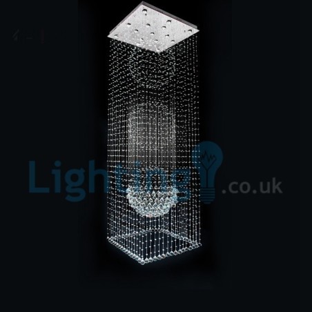 Modern Contemporary Chandelier Flush mount Pendant Fixture Crystal Rain Drop Light