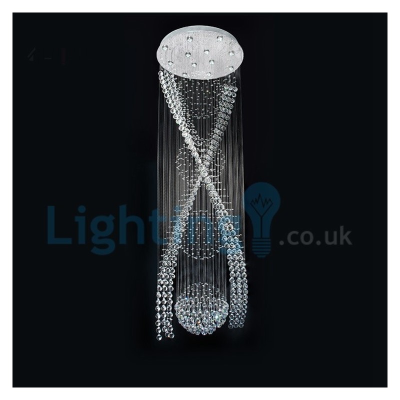 Modern Contemporary Chandelier Flush mount Pendant Fixture Crystal Rain Drop Light