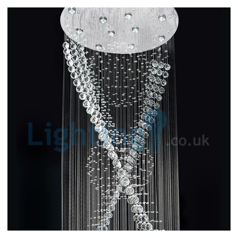 Modern Contemporary Chandelier Flush mount Pendant Fixture Crystal Rain Drop Light