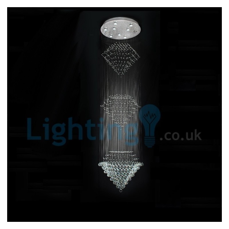 Modern Contemporary Chandelier Flush mount Pendant Fixture Crystal Rain Drop Light