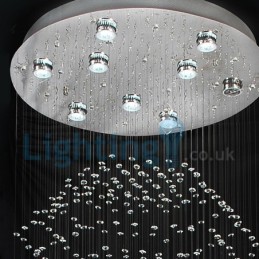 Modern Contemporary Chandelier Flush mount Pendant Fixture Crystal Rain Drop Light
