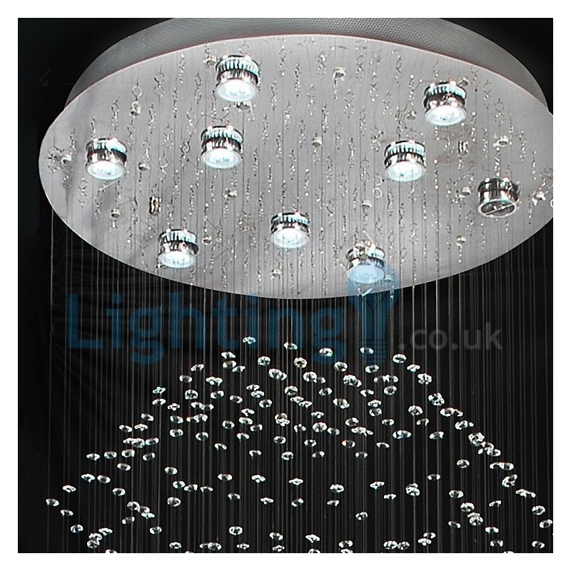 Modern Contemporary Chandelier Flush mount Pendant Fixture Crystal Rain Drop Light