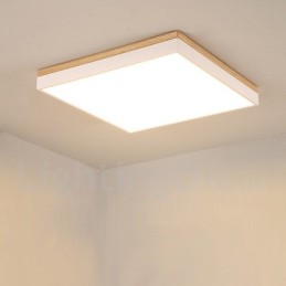 Simple and Modern Square Ultra thin Solid Wood Ceiling Lamp
