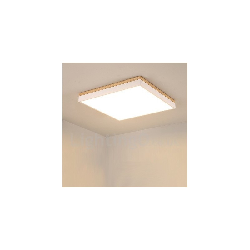 Simple and Modern Square Ultra thin Solid Wood Ceiling Lamp