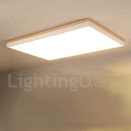 Nordic Rectangular Ultra thin Solid Wood Ceiling Lamp