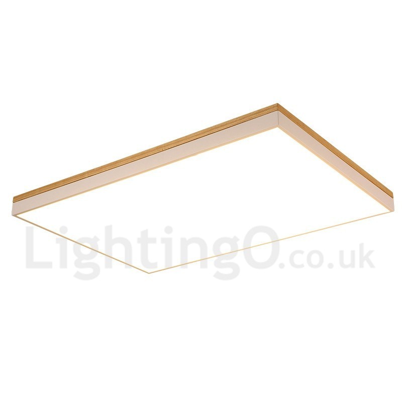 Nordic Rectangular Ultra thin Solid Wood Ceiling Lamp
