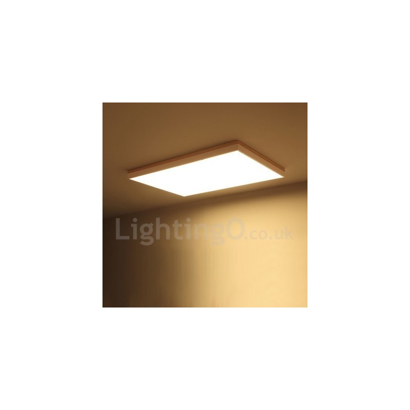 Nordic Rectangular Ultra thin Solid Wood Ceiling Lamp