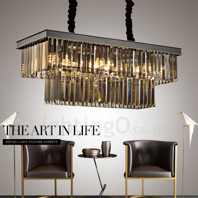 Retro Crystal Pendant Light Cafe Exibittion Hall