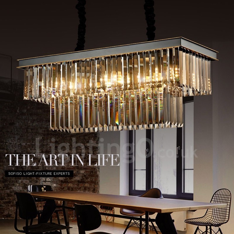 Retro Crystal Pendant Light Cafe Exibittion Hall