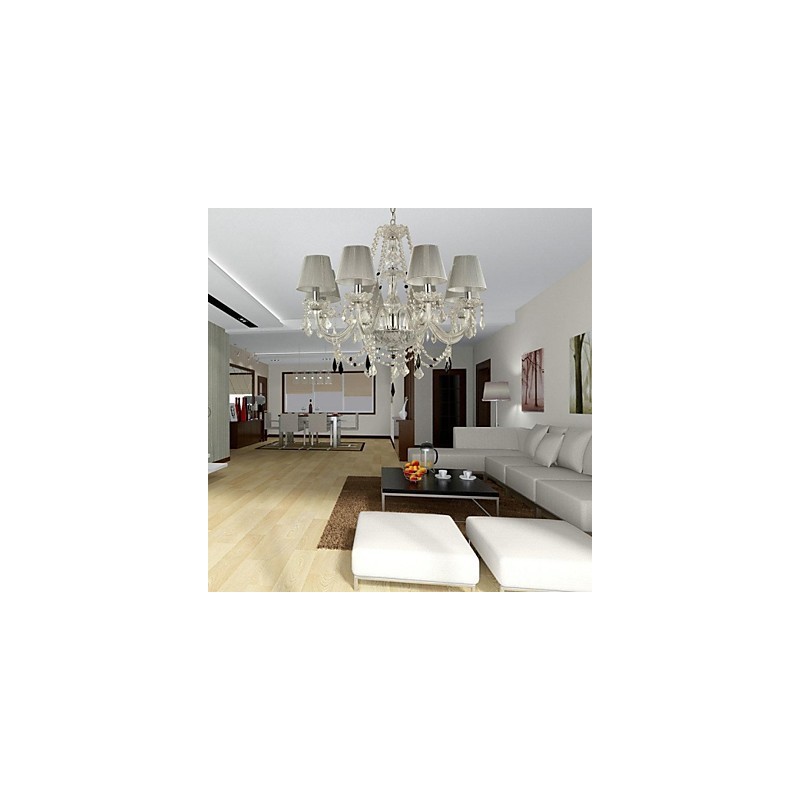 Chandelier Crystal Luxury Modern 1 Tiers Living 6 Lights