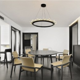 Modern Ring Shape Crystal Pendant Light