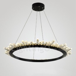 Modern Ring Shape Crystal Pendant Light