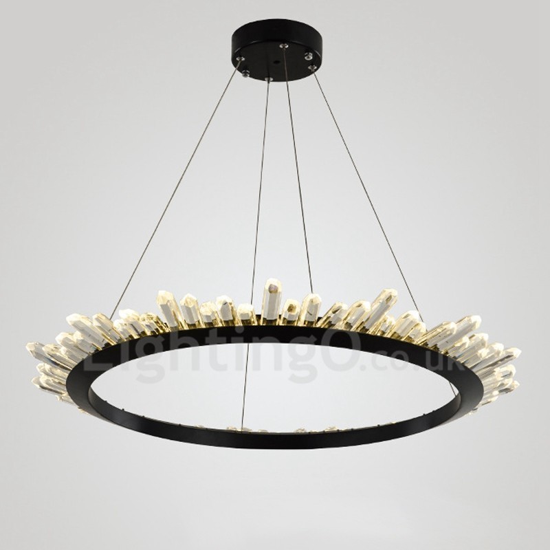 Modern Ring Shape Crystal Pendant Light