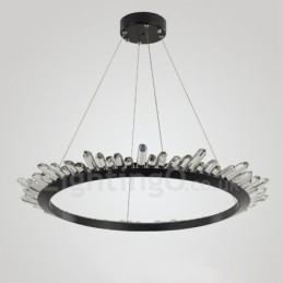 Modern Ring Shape Crystal Pendant Light