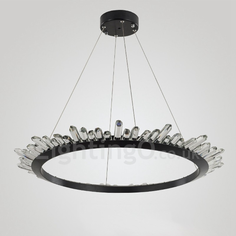 Modern Ring Shape Crystal Pendant Light