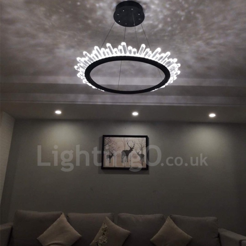 Modern Ring Shape Crystal Pendant Light