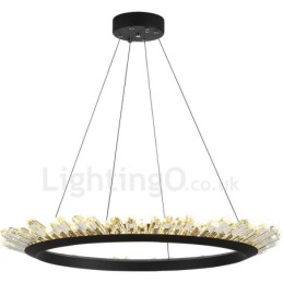 Modern Ring Shape Crystal Pendant Light