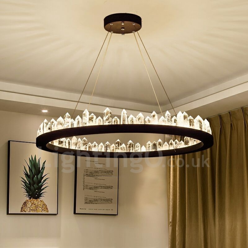Crystal Pendant Light Fashion Exquisite Circle Design