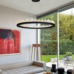 Crystal Pendant Light Fashion Exquisite Circle Design