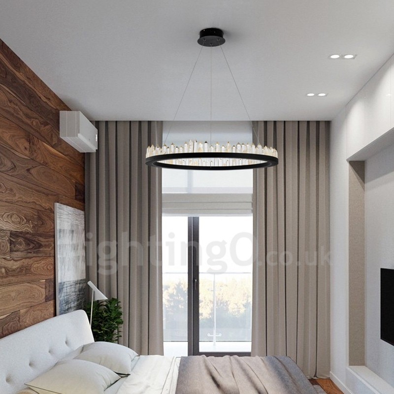 Crystal Pendant Light Fashion Exquisite Circle Design