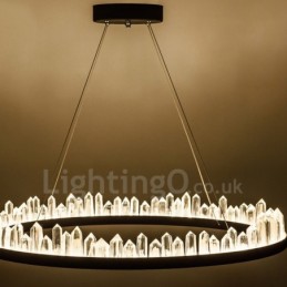 Crystal Pendant Light Fashion Exquisite Circle Design