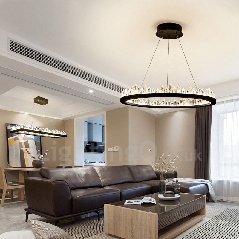 Crystal Pendant Light Fashion Exquisite Circle Design