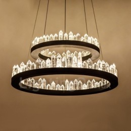 Modern Fashion Double Circle Crystal Pendant Light