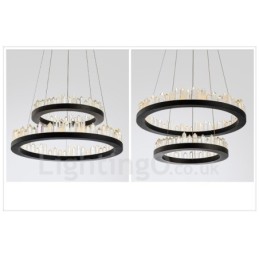 Modern Fashion Double Circle Crystal Pendant Light