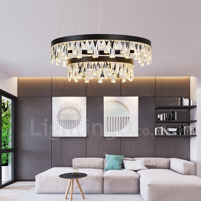 Modern Circle Design Crystal Pendant Light