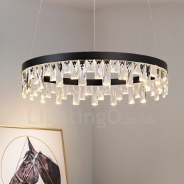 Modern Circle Design Crystal Pendant Light