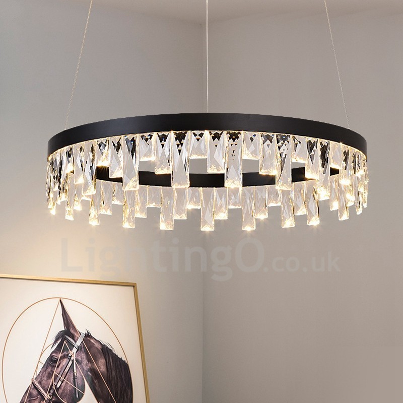 Modern Circle Design Crystal Pendant Light