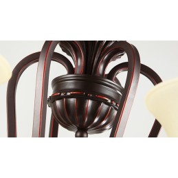 24 Lights High Ceiling Vintage Country Island Painting Metal Chandelier with Glass Shades Hight Ceiling