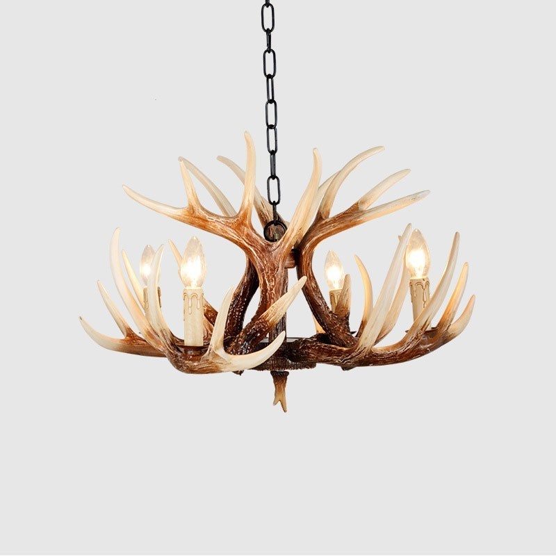 4 Light Rustic Artistic Retro Antler Antique Chandelier