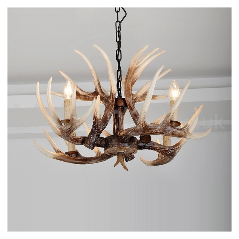 4 Light Rustic Artistic Retro Antler Antique Chandelier
