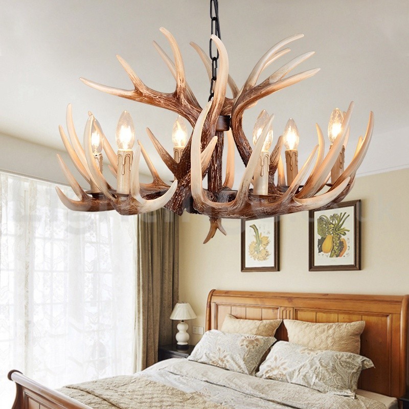 6 Light Rustic Artistic Retro Antler Vintage Chandelier