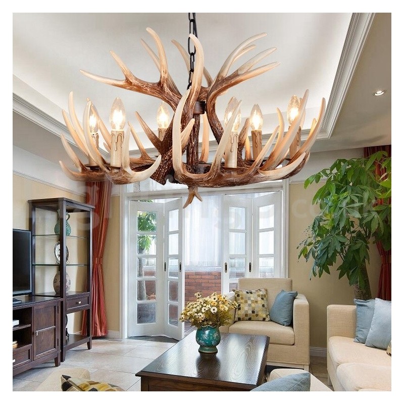 6 Light Rustic Artistic Retro Antler Vintage Chandelier