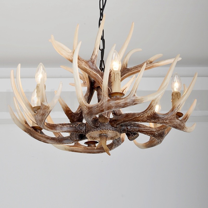 6 Light Rustic Artistic Retro Antler Vintage Chandelier