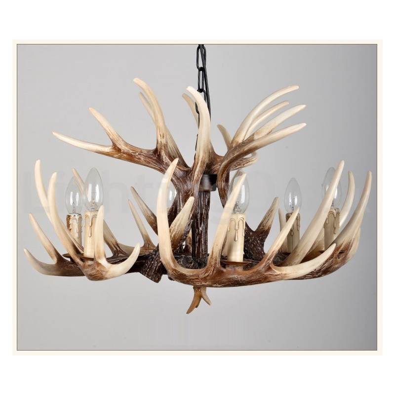 6 Light Rustic Artistic Retro Antler Vintage Chandelier