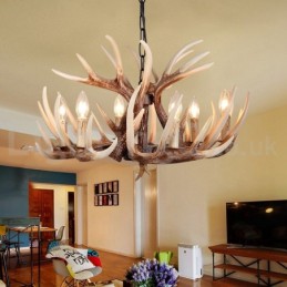 6 Light Rustic Artistic Retro Antler Vintage Chandelier