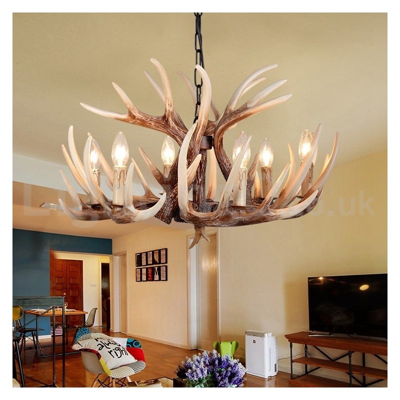 6 Light Rustic Artistic Retro Antler Vintage Chandelier