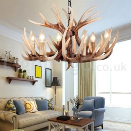 6 Light Rustic Artistic Retro Antler Vintage Chandelier