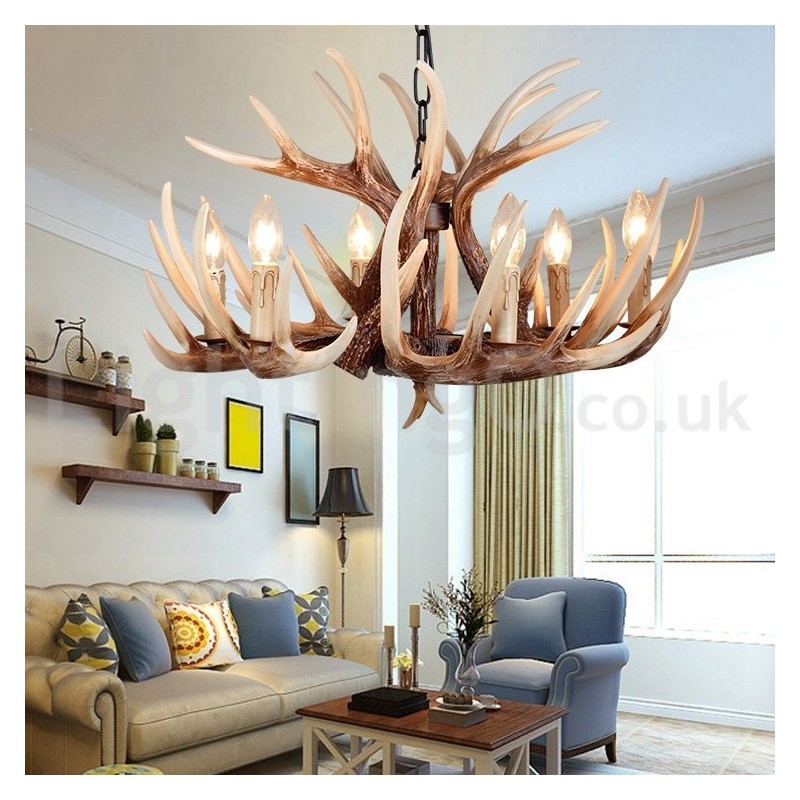 6 Light Rustic Artistic Retro Antler Vintage Chandelier