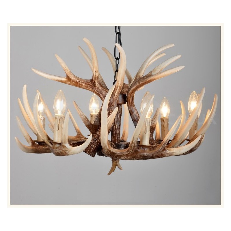 6 Light Rustic Artistic Retro Antler Vintage Chandelier