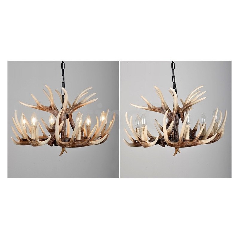6 Light Rustic Artistic Retro Antler Vintage Chandelier