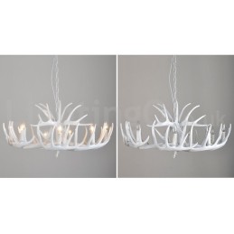 9 Light Rustic Artistic Retro Antler White Chandelier